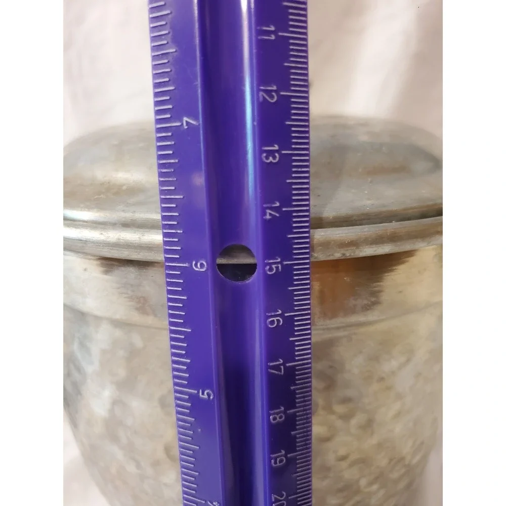 Ice Bucket VINTAGE Nasco Italian stamped on bottom Hammered Aluminum 7.5